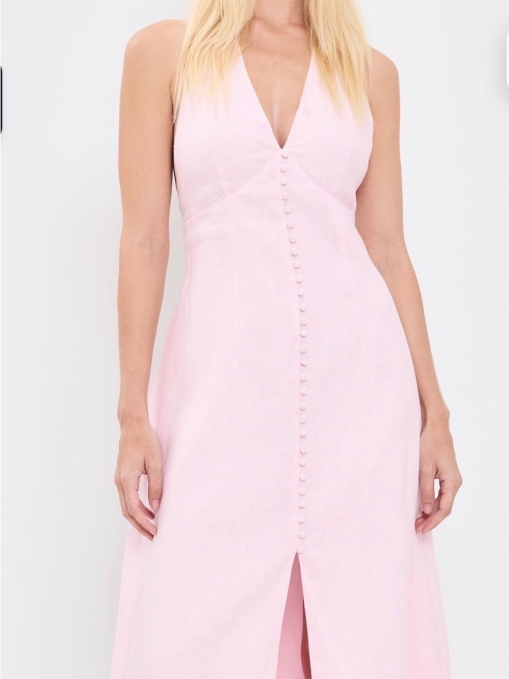 Love Shack Fancy Lovis linen dress (size xs) pink